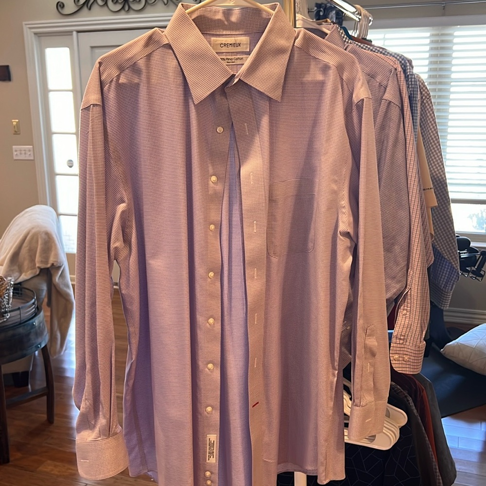 Men’s Cremieux purple and white dress shirt